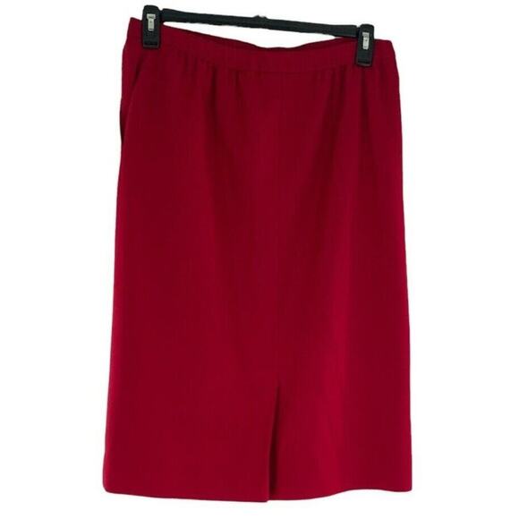 Pendleton Skirt Women Sz 14 100% Wool Elastic Waist Fully Lined Back Slit Pencil - Picture 2 of 7